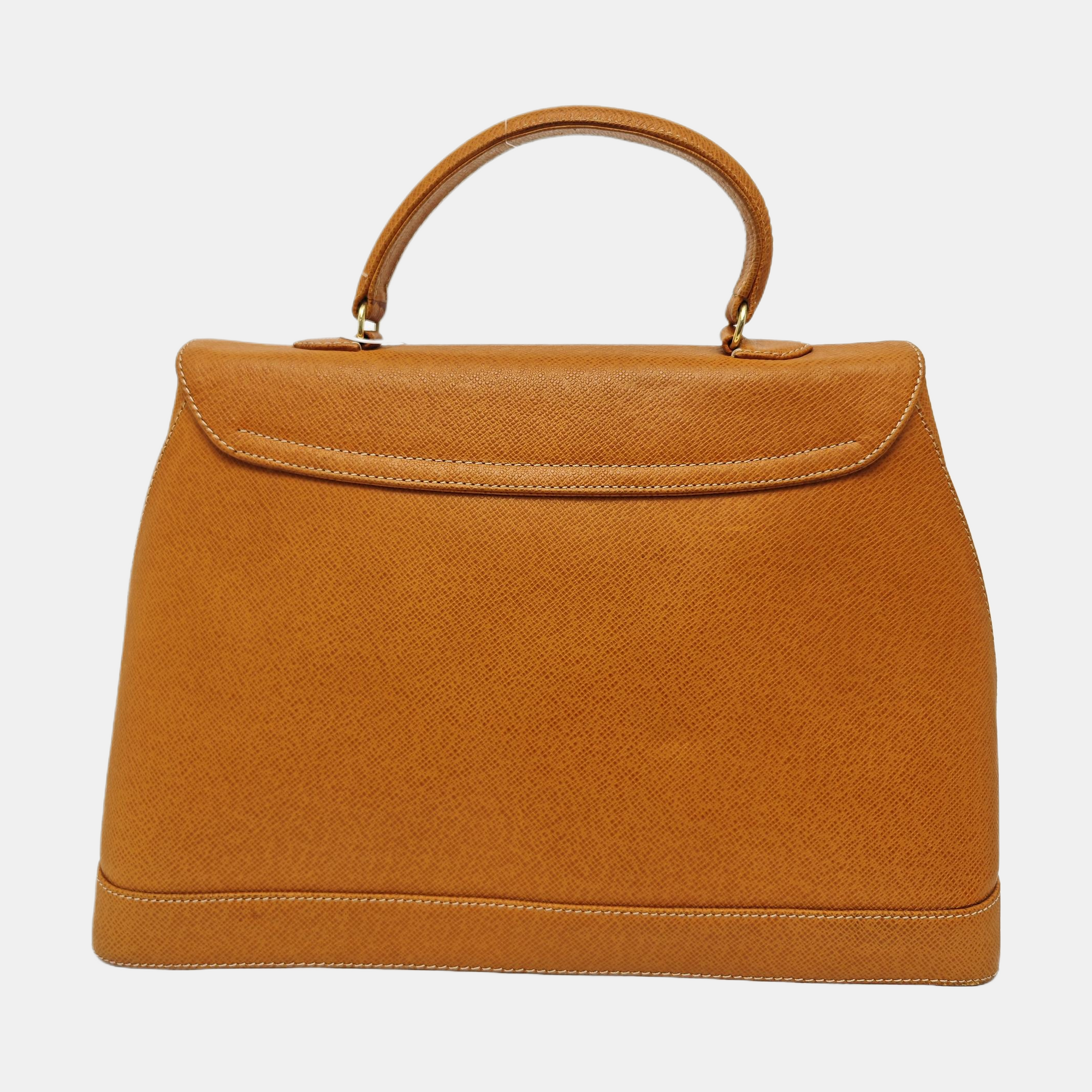Calfskin Top Handle Bag Brown