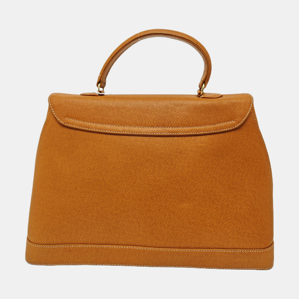 Calfskin Top Handle Bag Brown
