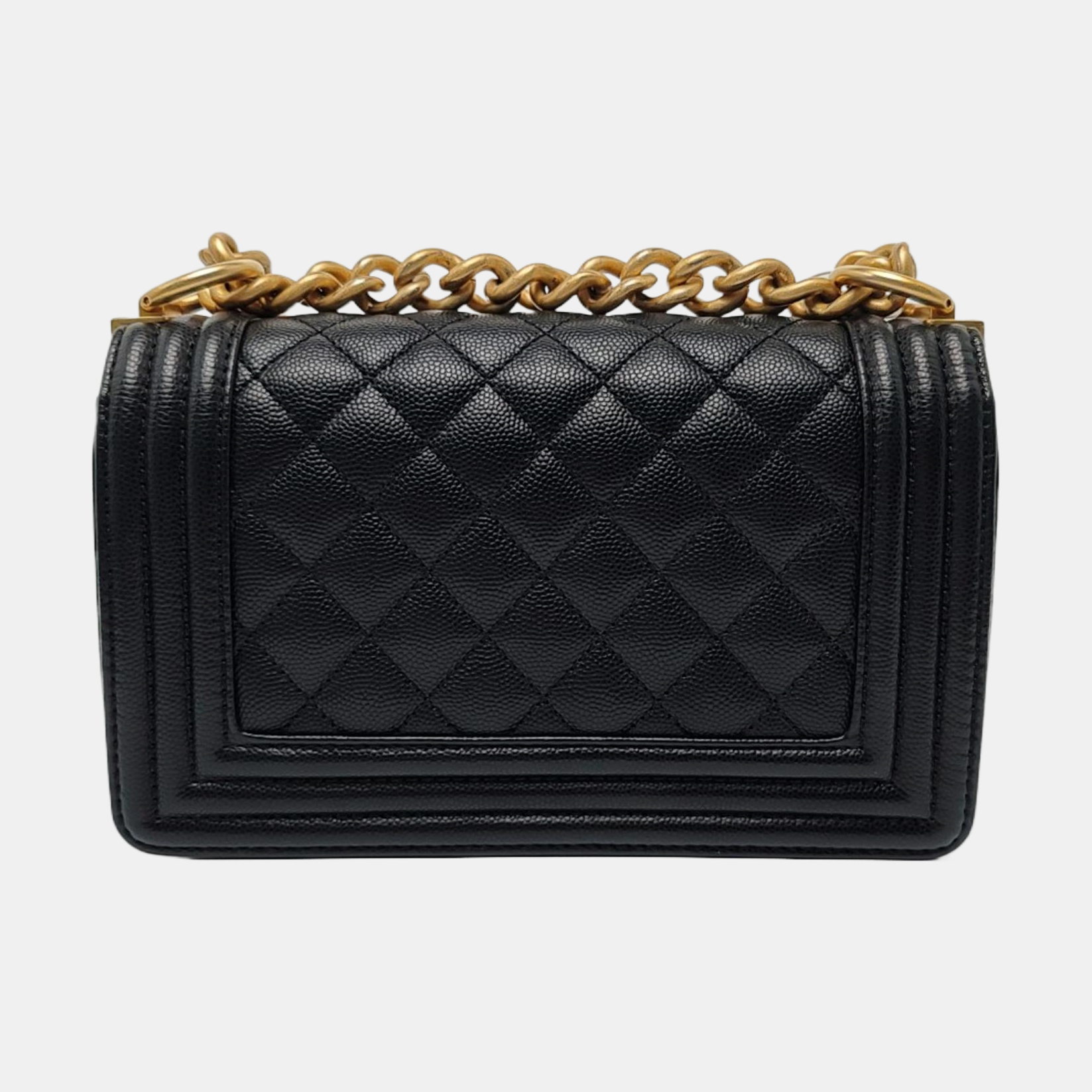 BOY CHANEL Small Quilted Grained Calfskin Black