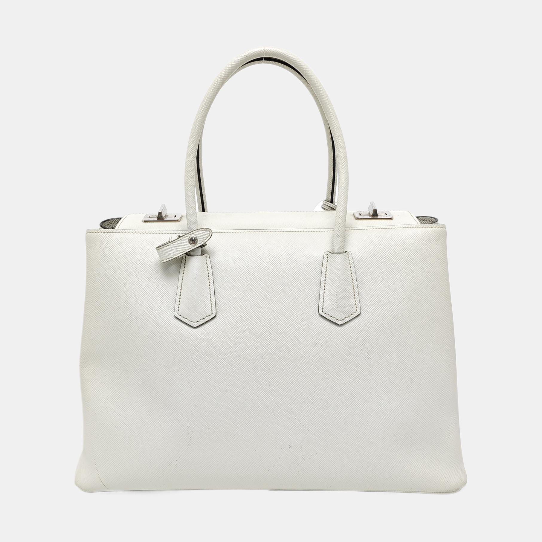 Twin Saffiano Calfskin White