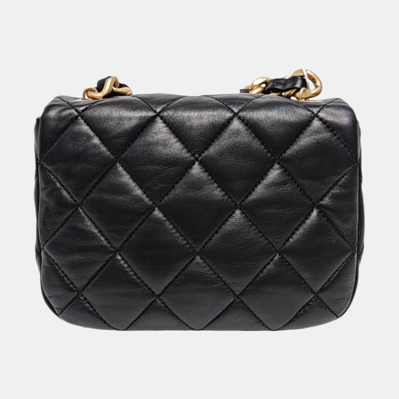 Quilted Lambskin Shoulder Bag Black