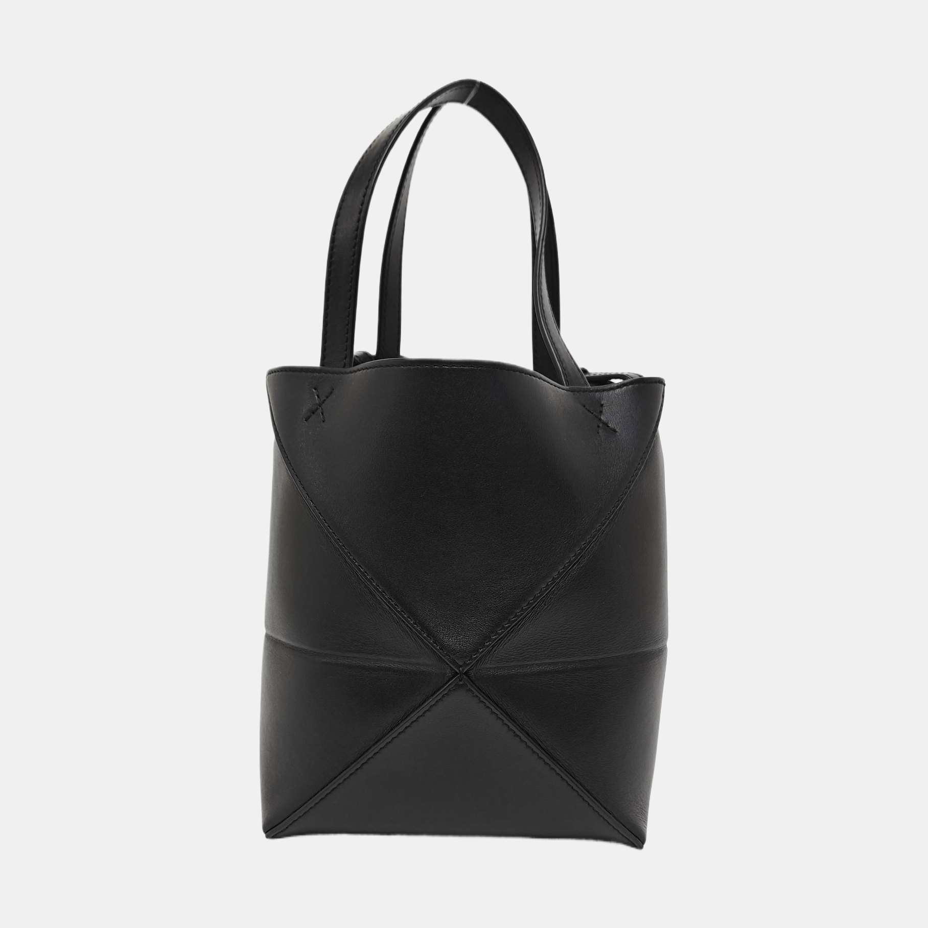 Puzzle Fold Mini Quilted Calfskin Black