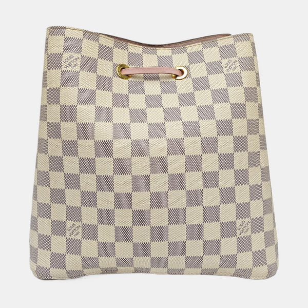 NÉONOÉ MM Damier Azur Coated Canvas White