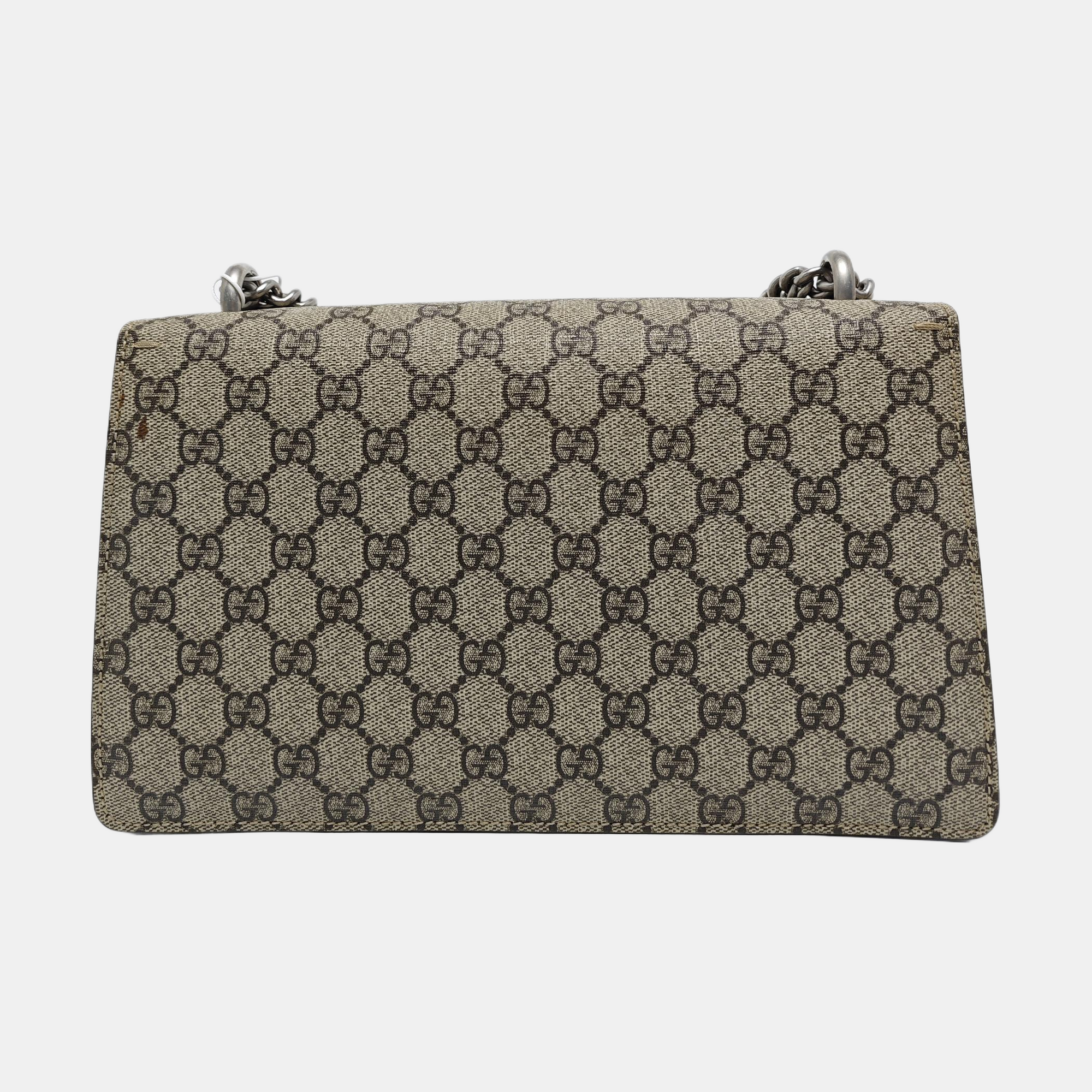 Dionysus Small Monogram Coated Canvas Beige