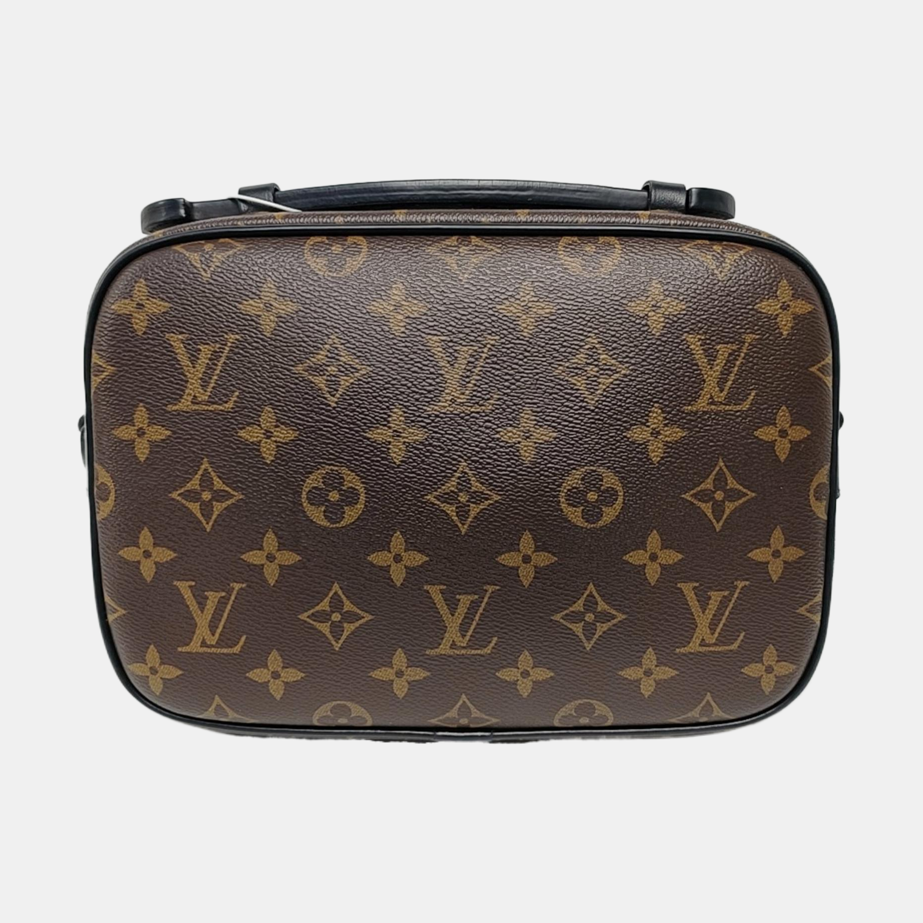 S LOCK Monogram Coated Canvas Brown