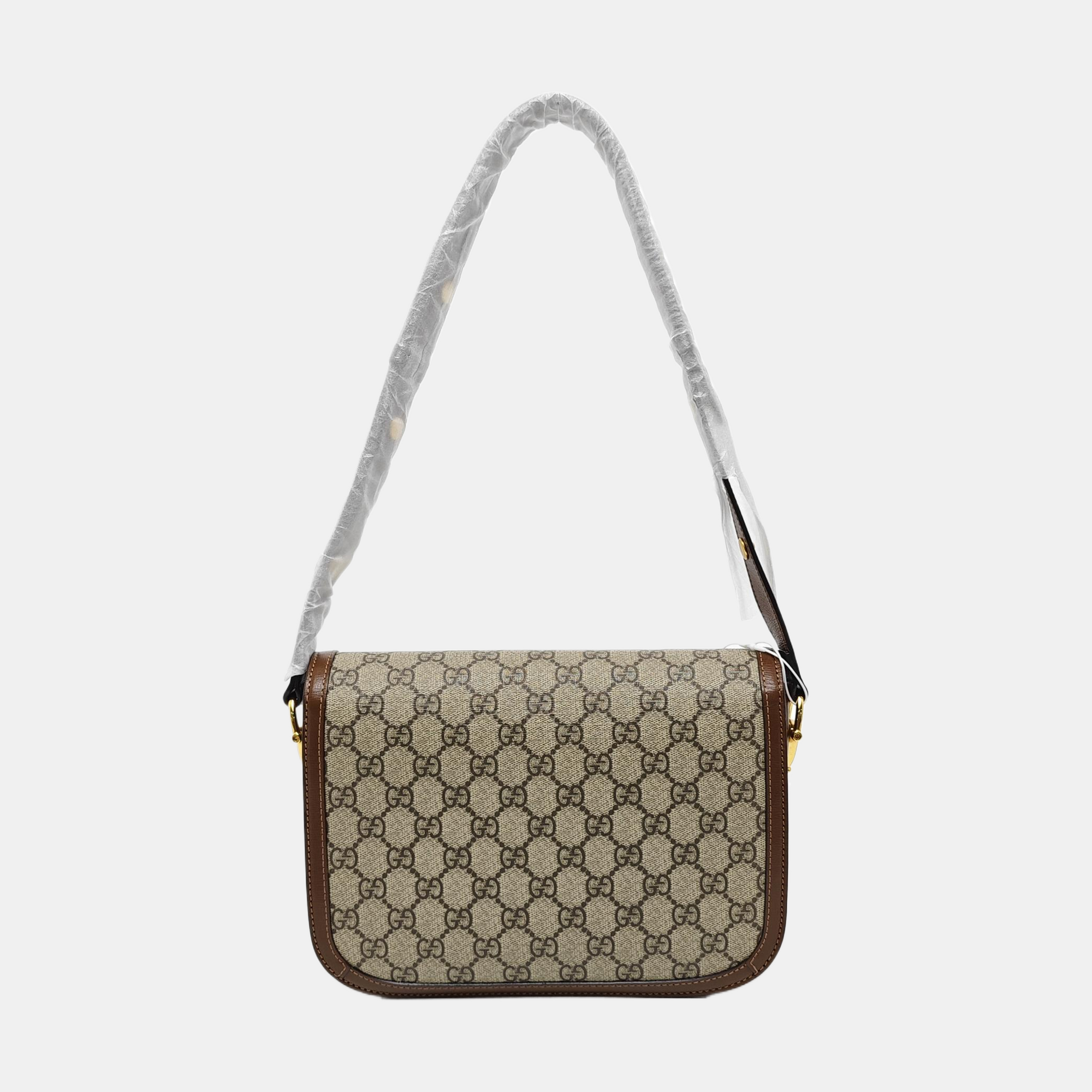 Horsebit 1955 Medium Monogram Coated Canvas Beige