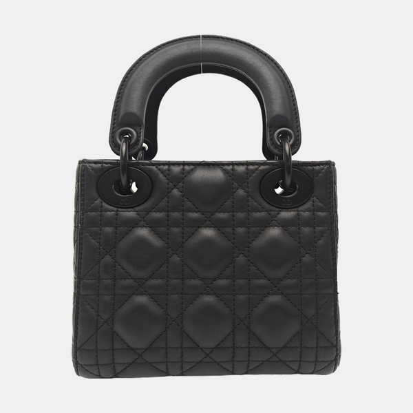 Lady Dior Mini Cannage Calfskin Black