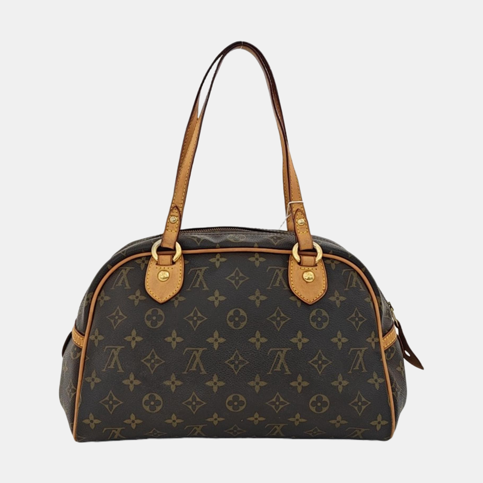 MONTORGUEI PM Monogram Coated Canvas Brown
