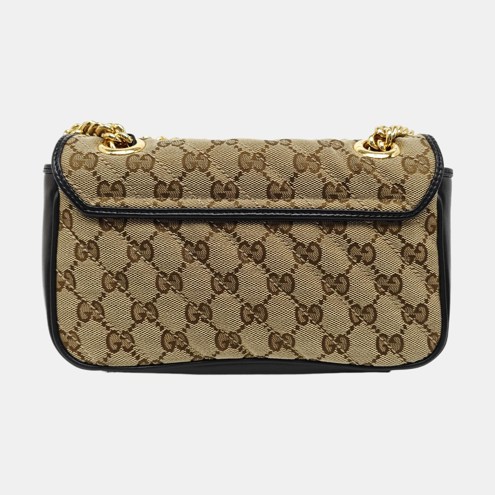 GG Marmont Small Quilted Canvas Brown