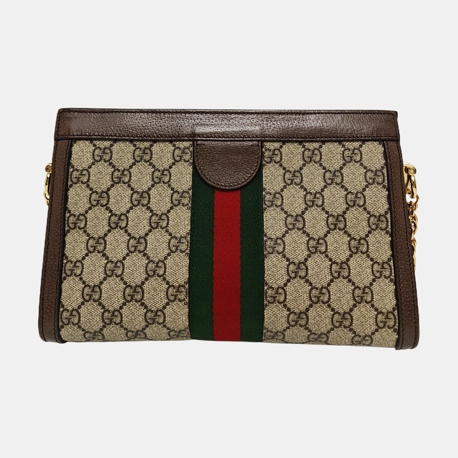 Ophidia Medium Monogram Coated Canvas Beige