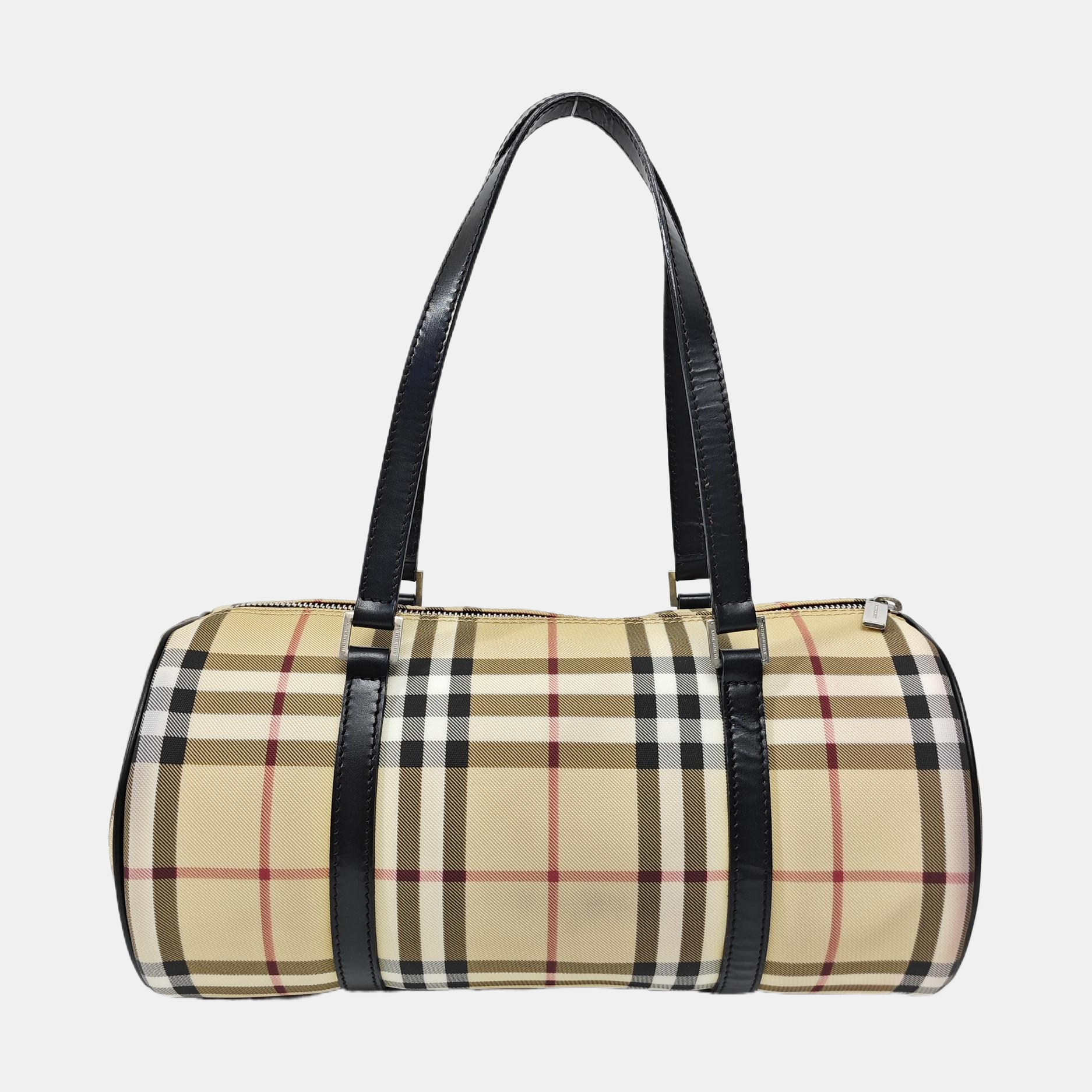 Coated Canvas Top Handle Bag Beige