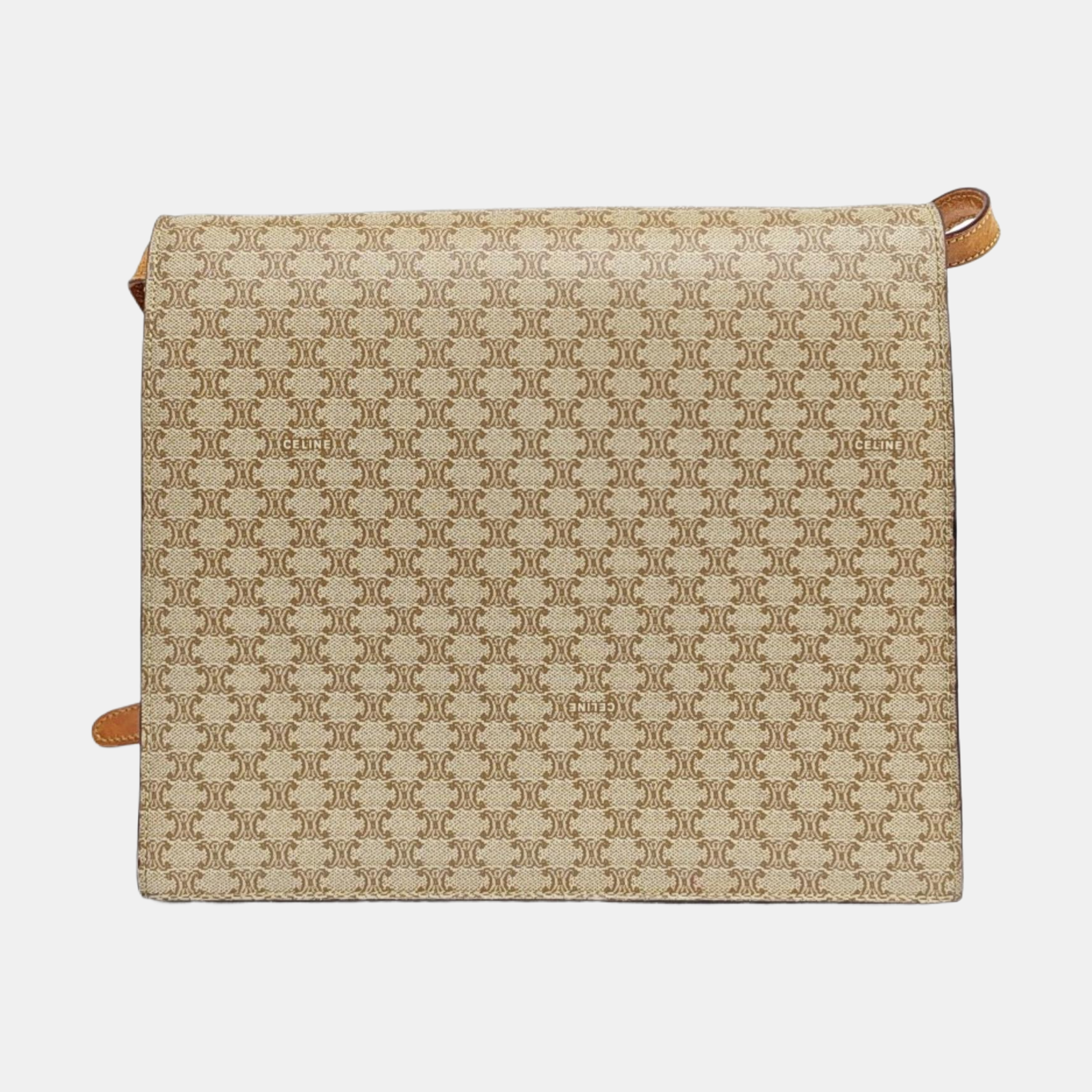 Coated Canvas Shoulder Bag Beige