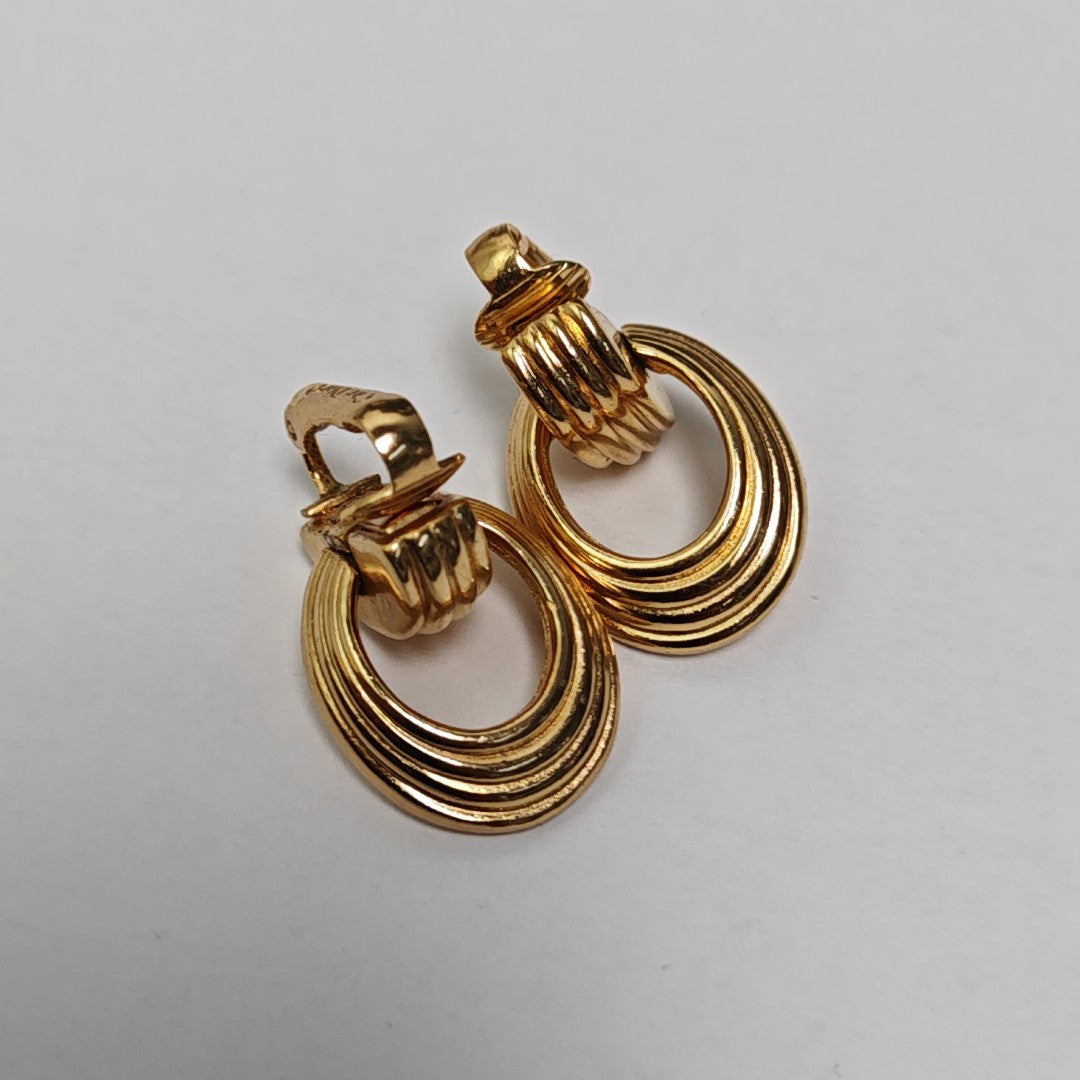 Metal Gold Clip On Earrings