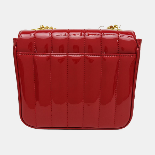 VICKY Small Quilted Patent Leather Red
