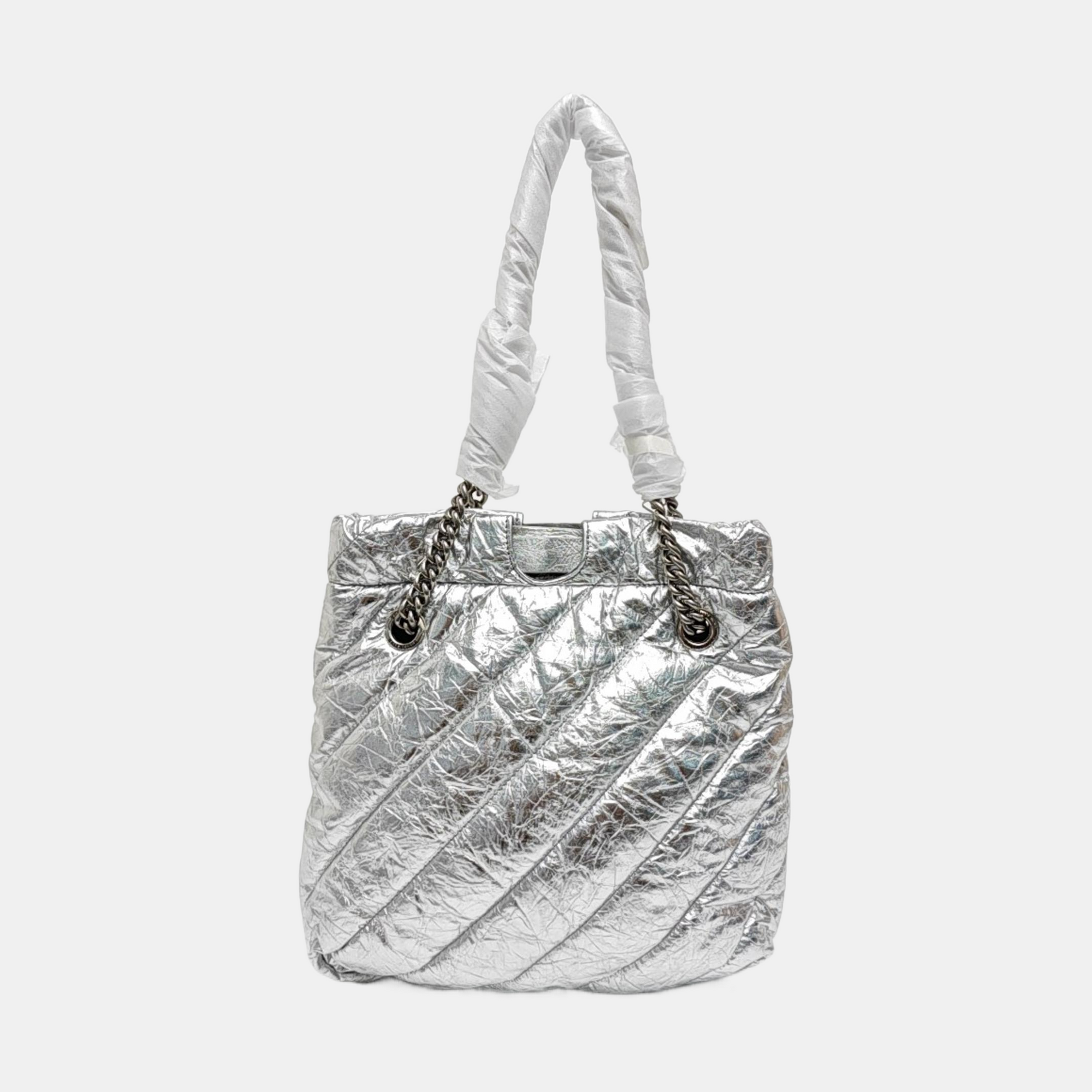 Crush Small Quilted Calfskin Silver