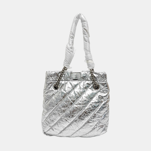 Crush Small Quilted Calfskin Silver