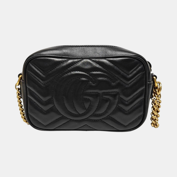GG Marmont Mini Quilted Calfskin Black