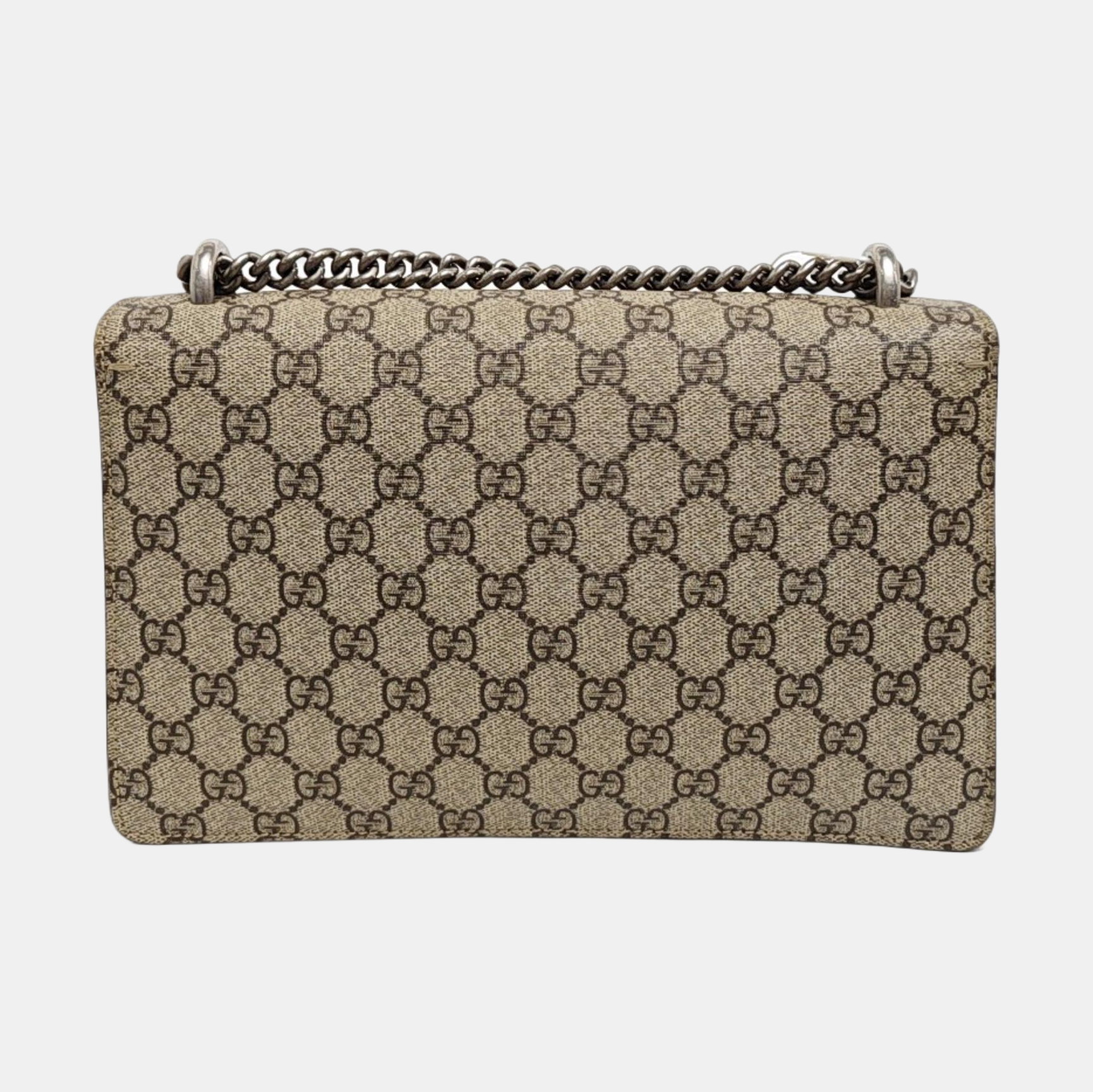 Dionysus Small Monogram Coated Canvas Beige
