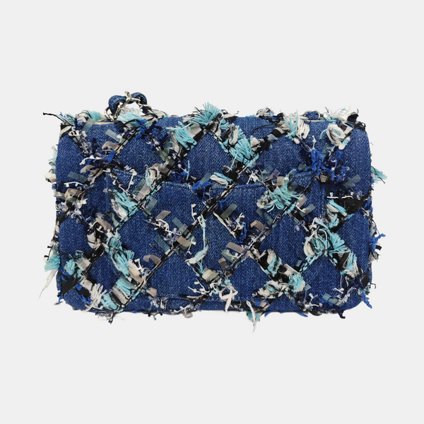 CLASSIC FLAP Mini Quilted Wool Blue