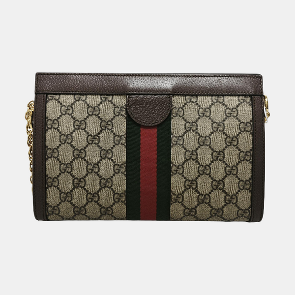 Ophidia Small Monogram Coated Canvas Beige