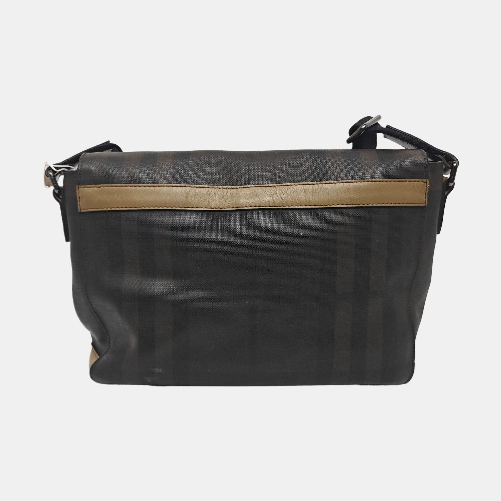 Coated Canvas Shoulder Bag Brown