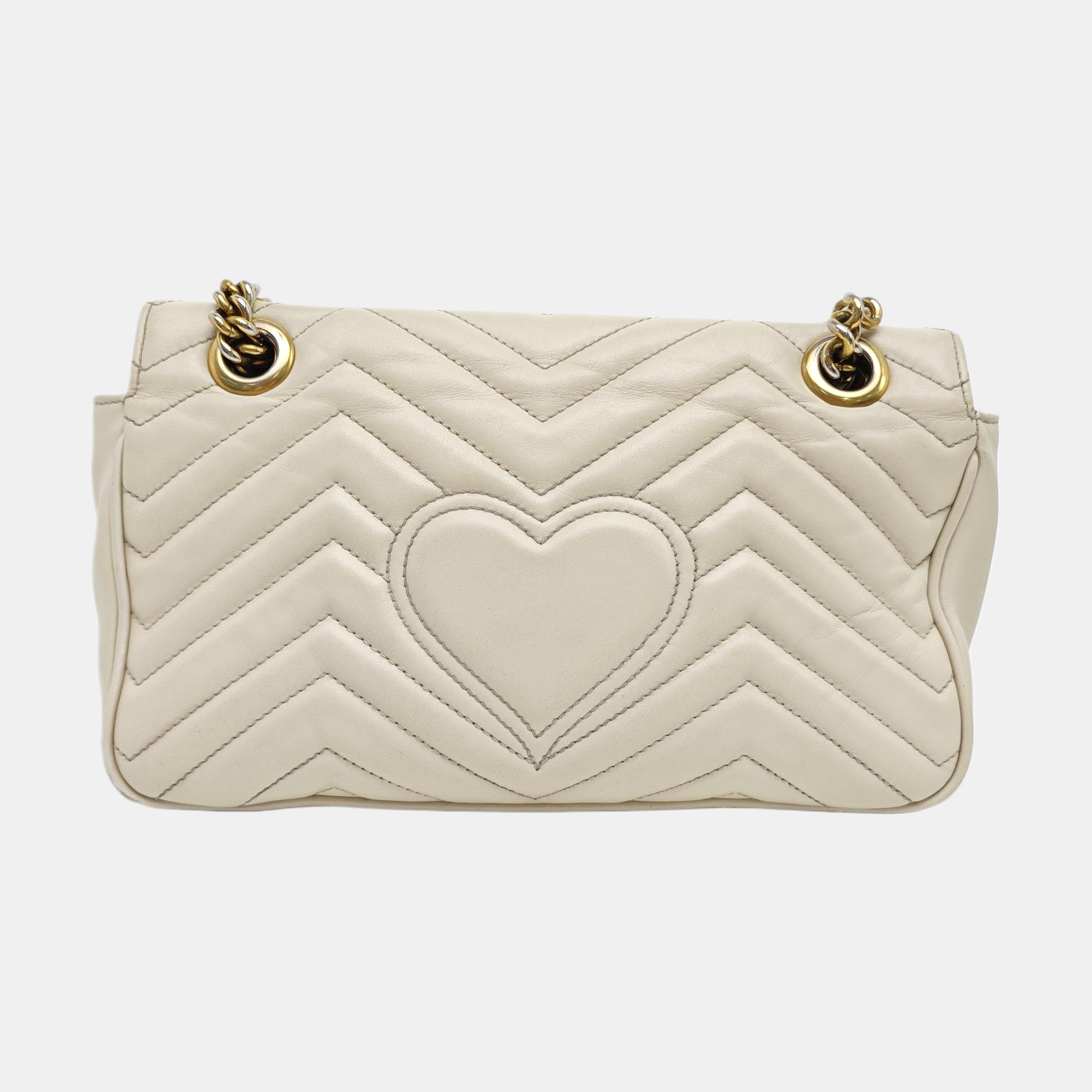 GG Marmont Medium Quilted Calfskin White