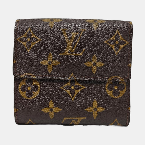 ELISE Monogram Coated Canvas Brown Wallet