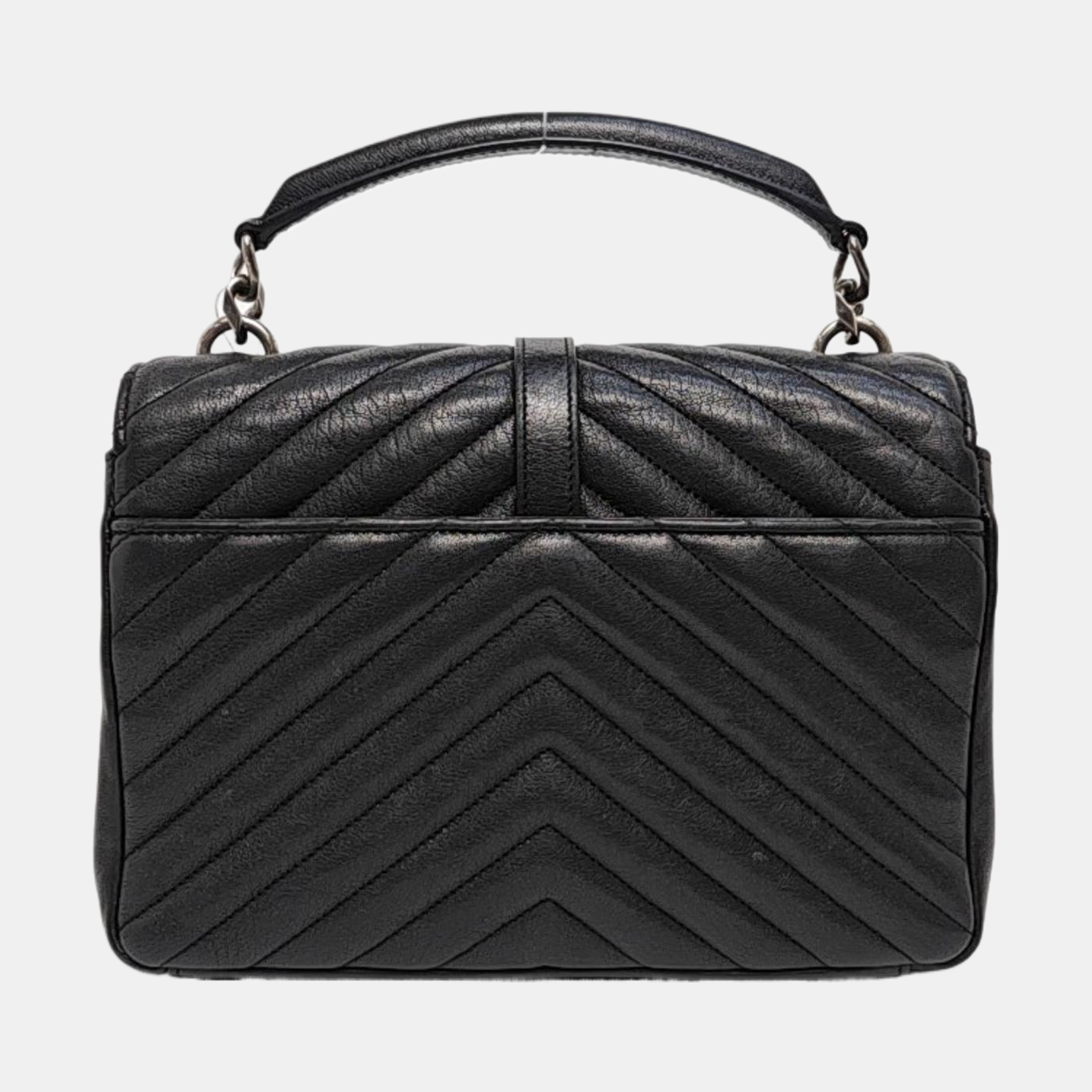 Authenticated pre-owned  COLLEGE Medium Chevron, Quilted Lambskin Black - Shoulder Bag at Looply