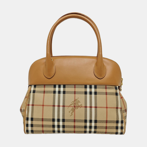 Coated Canvas Shoulder Bag Beige