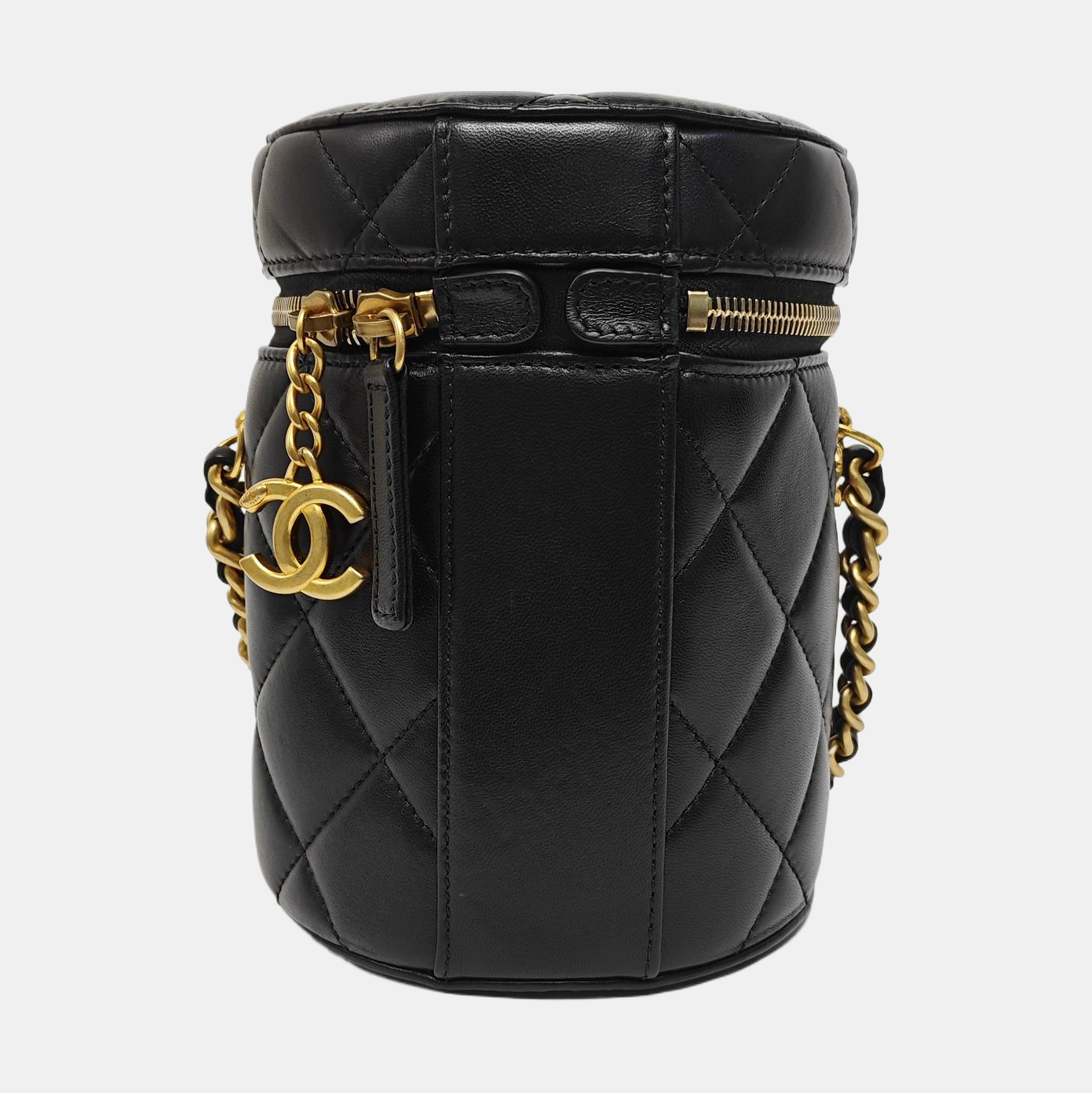 Quilted Lambskin Shoulder Bag Black