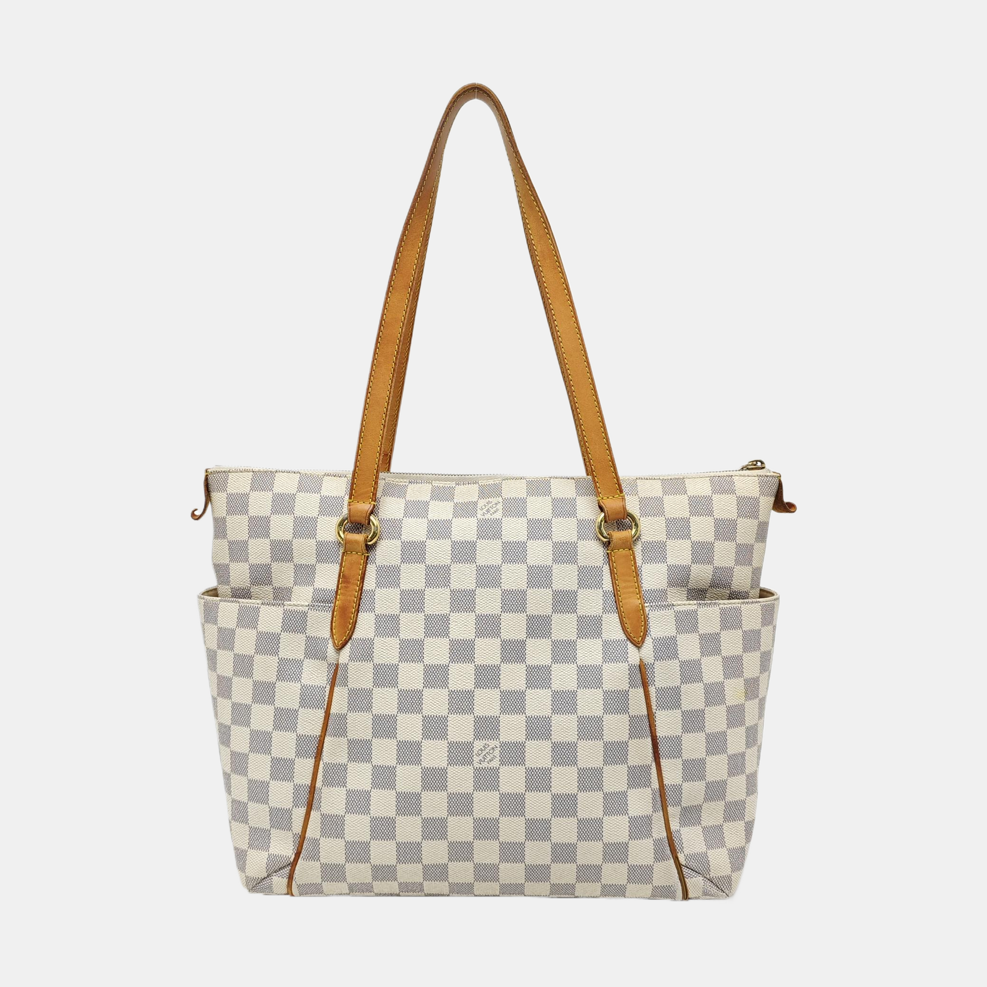 TOTALLY MM Damier Azur Coated Canvas White