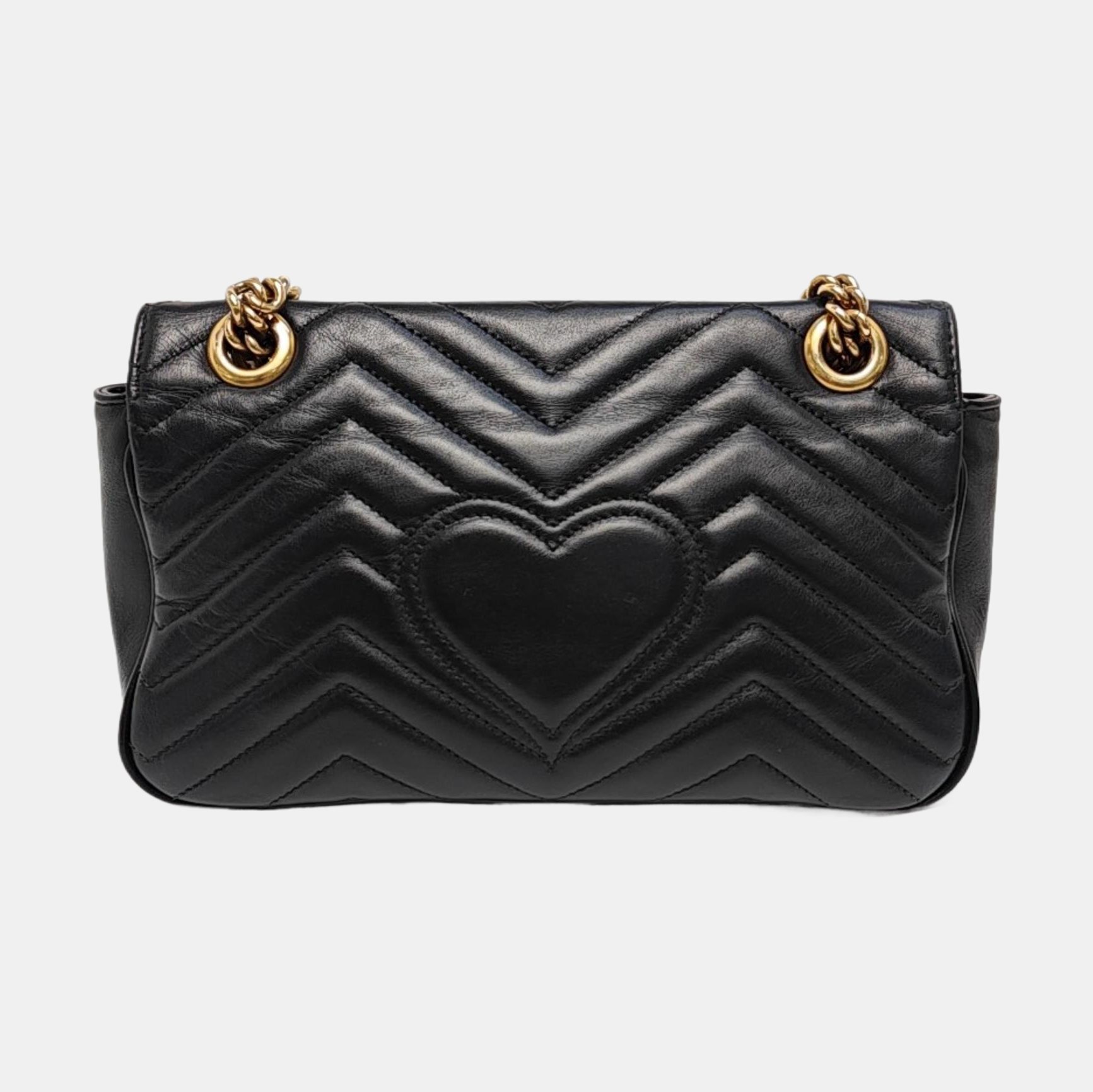 GG Marmont Small Quilted Calfskin Black