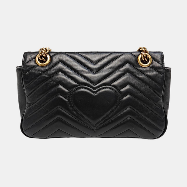 GG Marmont Small Quilted Calfskin Black
