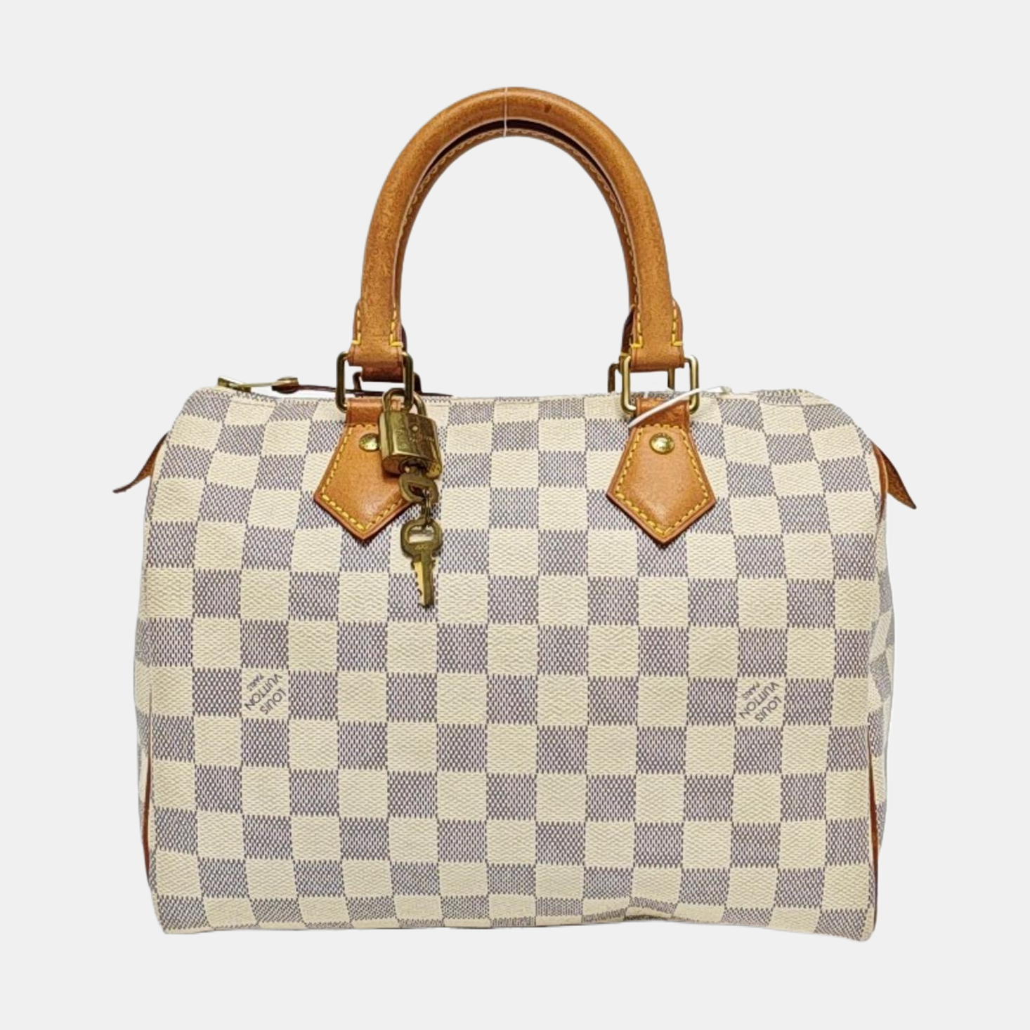 SPEEDY 25 Damier Azur Coated Canvas White