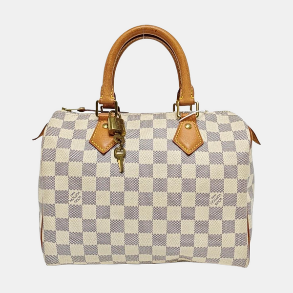 SPEEDY 25 Damier Azur Coated Canvas White