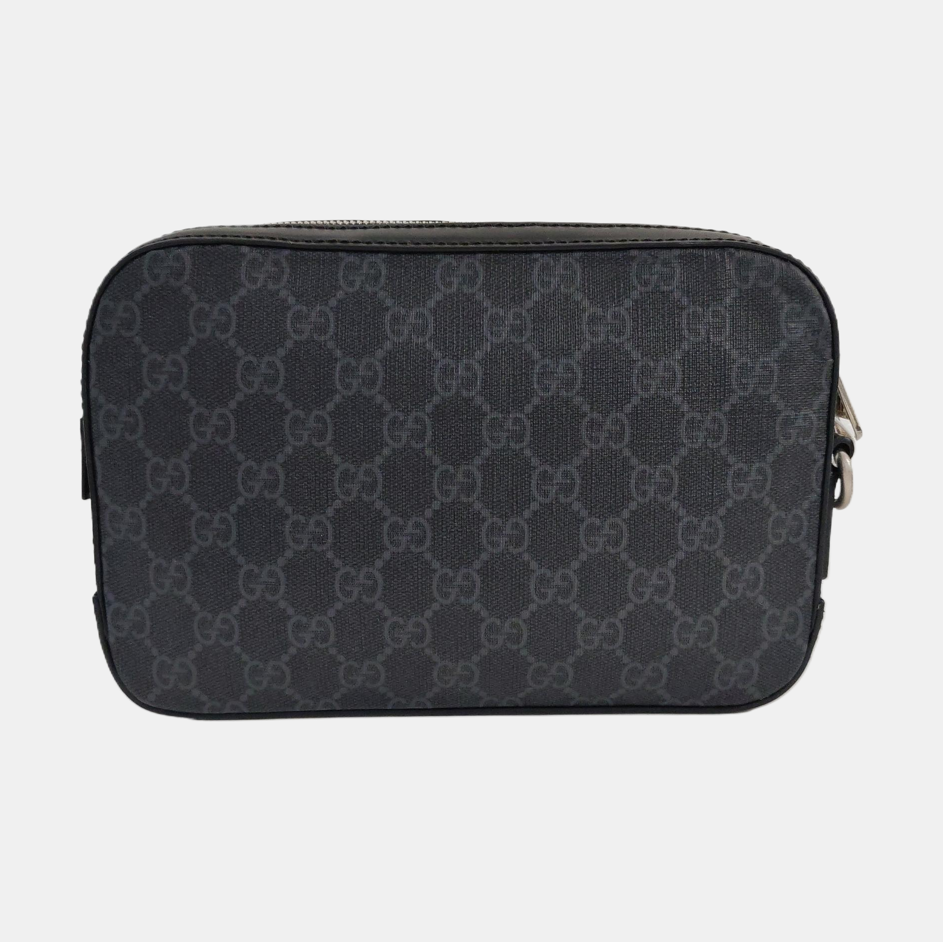 GG Supreme Small Monogram Coated Canvas Black