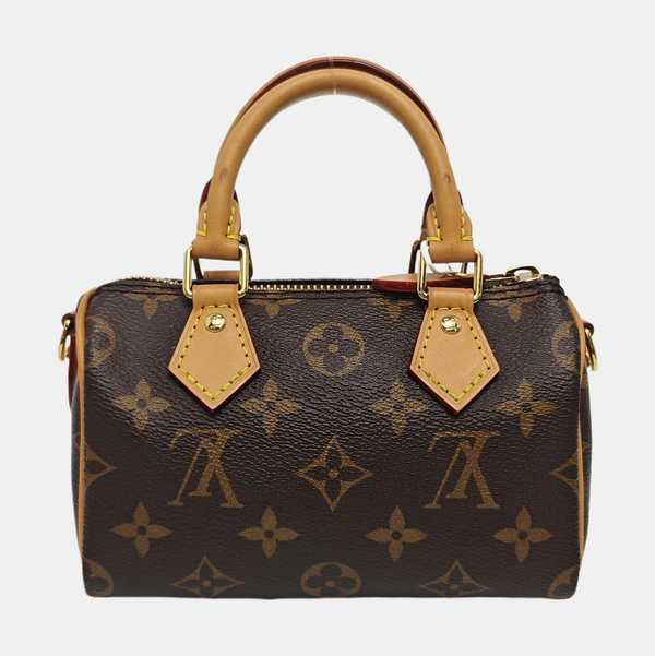 SPEEDY Nano Monogram Coated Canvas Brown