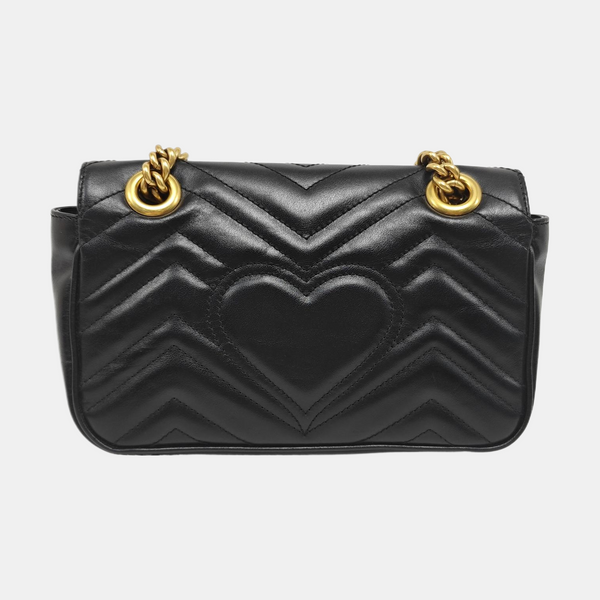 GG Marmont Small Quilted Calfskin Black
