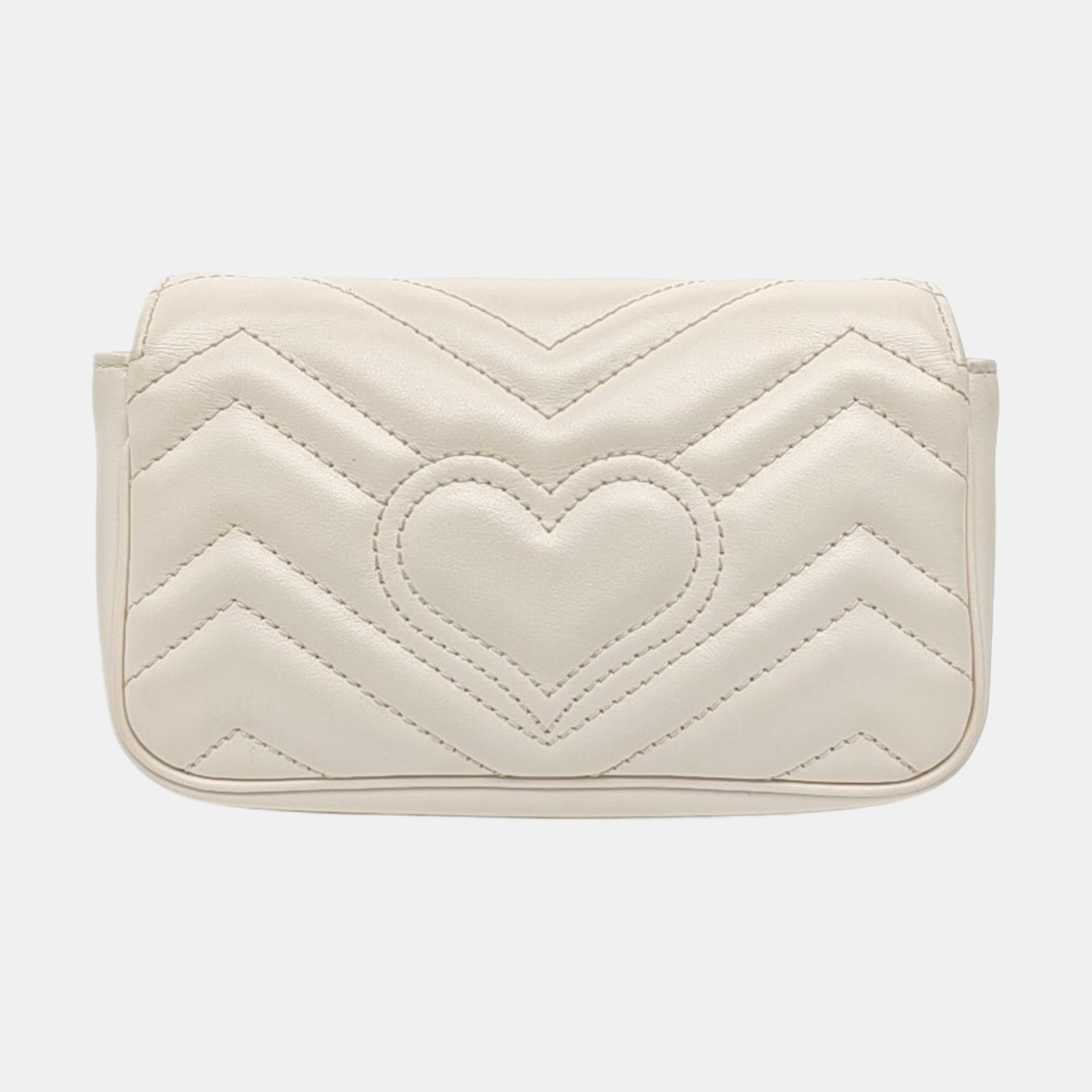 GG Marmont Mini Quilted Calfskin White