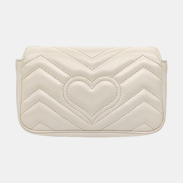 GG Marmont Mini Quilted Calfskin White