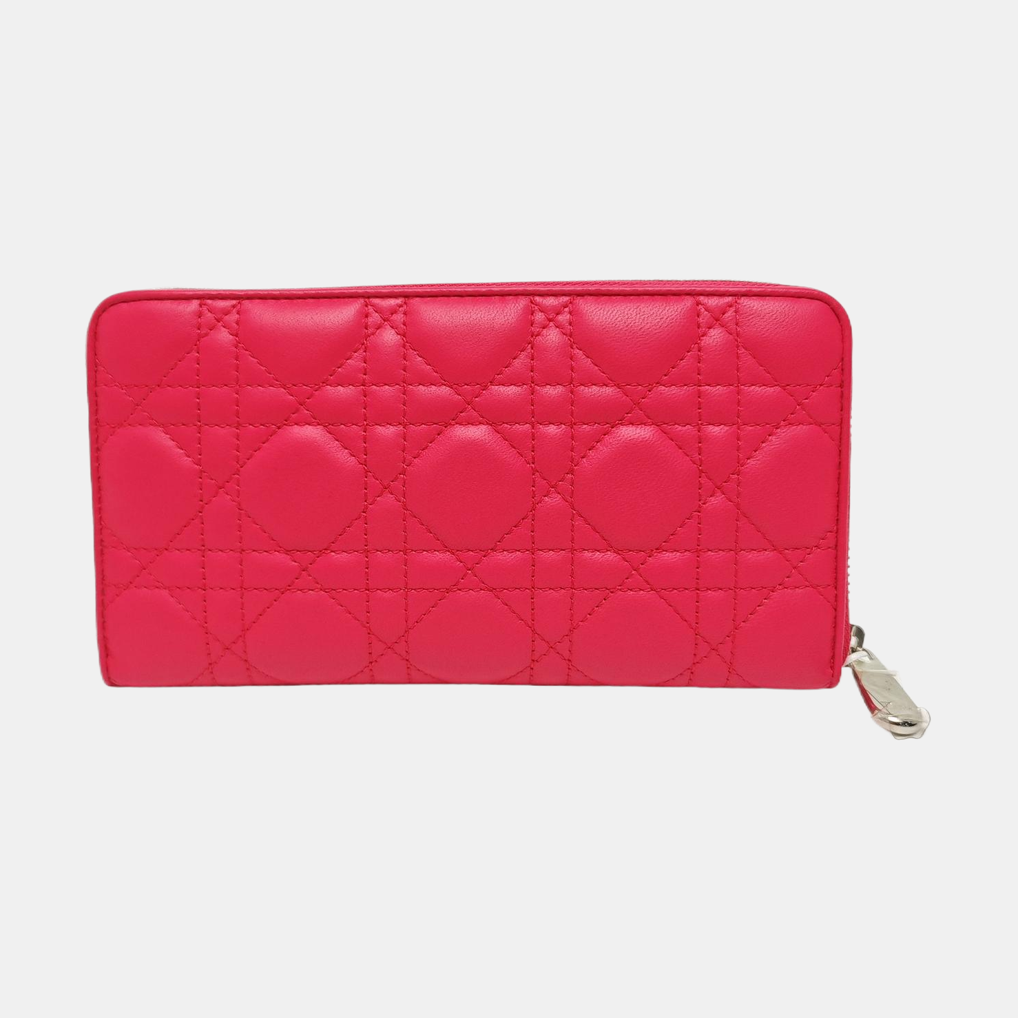 Lady Dior Small Quilted Lambskin Red Wallet