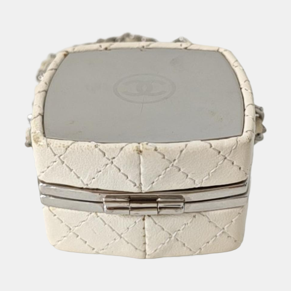 Quilted Lambskin Shoulder Bag White