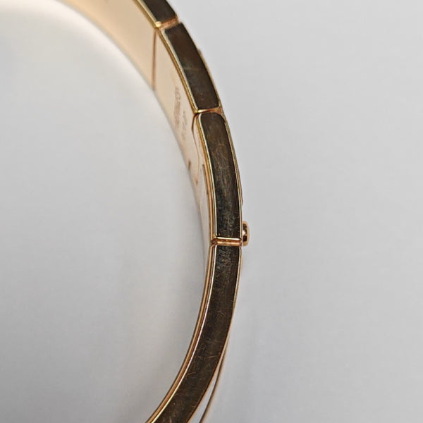 Enamel Hinged Bracelet Metal Rose Gold Bangle