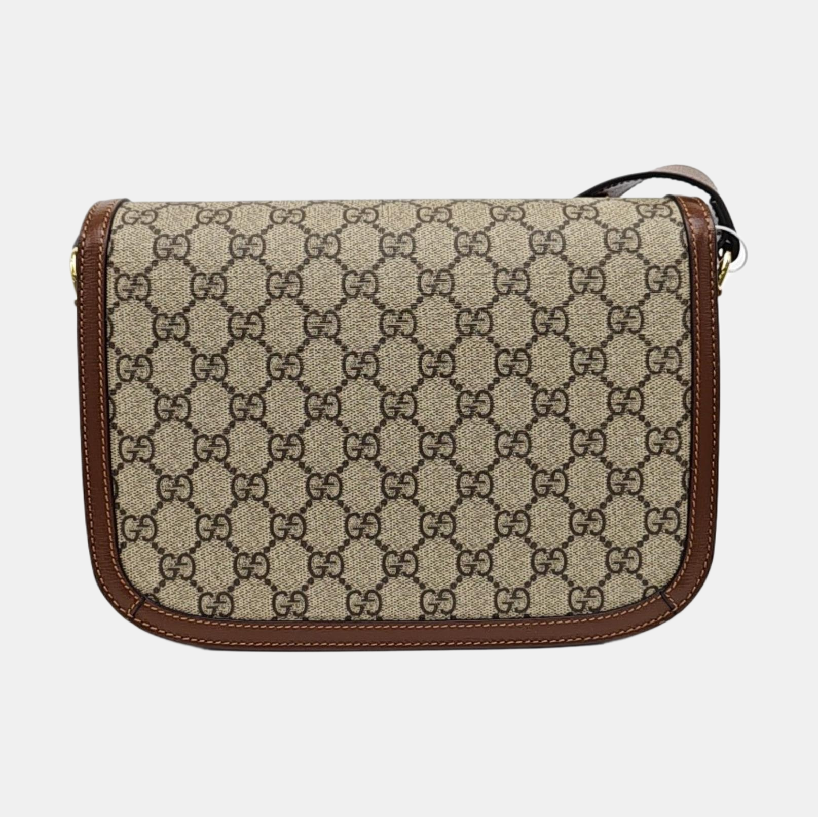 Horsebit 1955 Medium Monogram Coated Canvas Beige