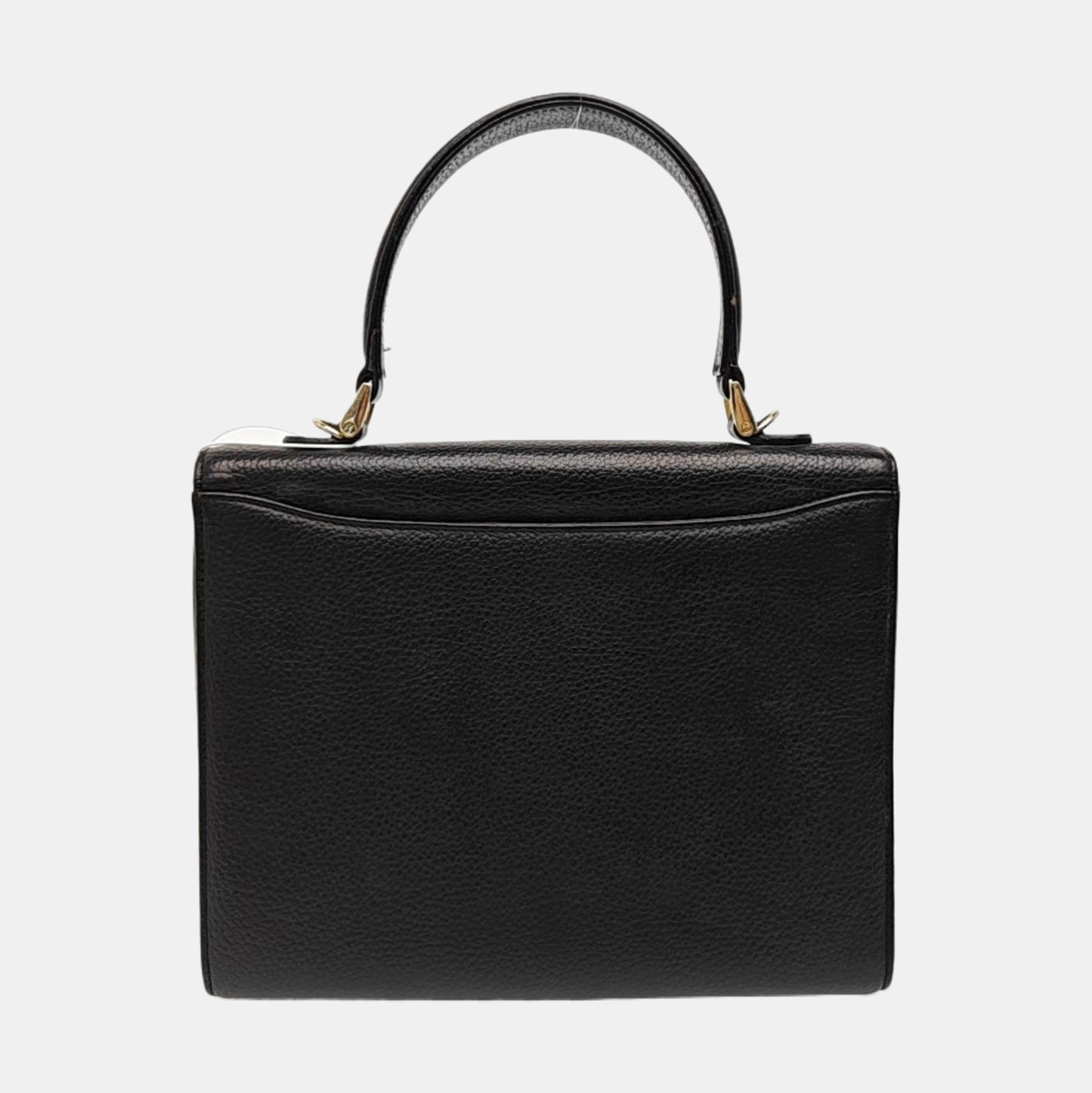 Calfskin Top Handle Bag Black