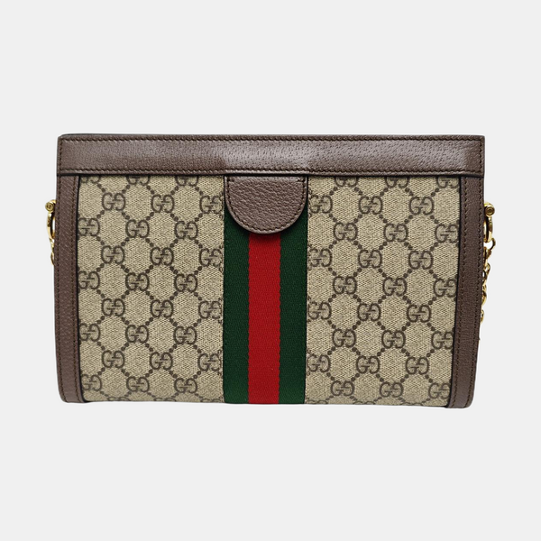Ophidia Small Monogram Coated Canvas Beige