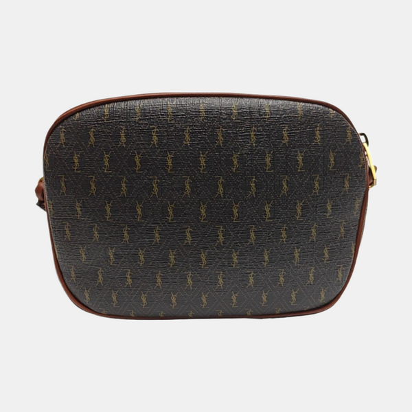 Coated Canvas Shoulder Bag Brown