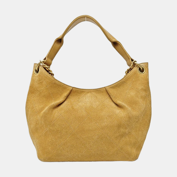 HOBO Quilted Suede Beige
