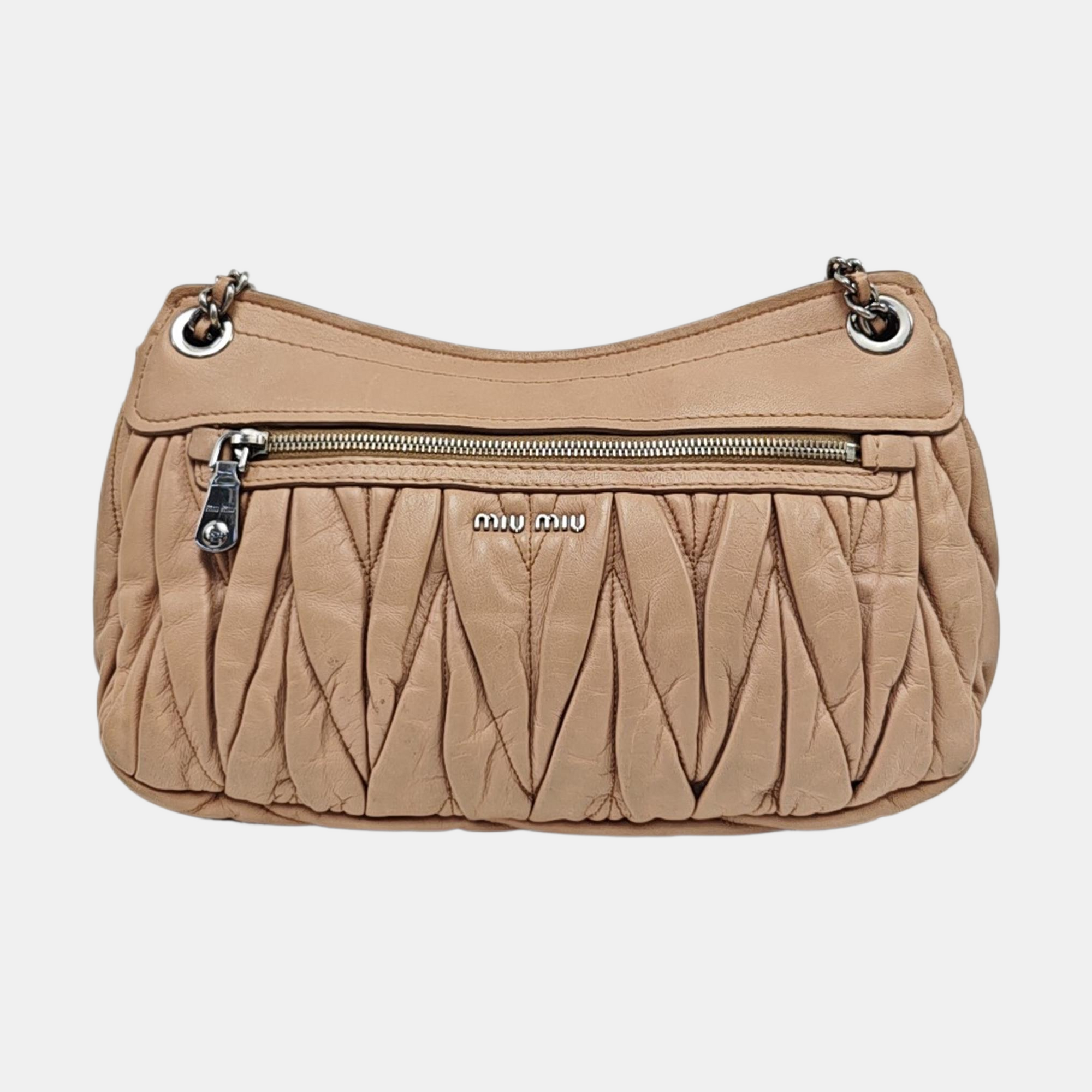Lambskin Shoulder Bag Brown
