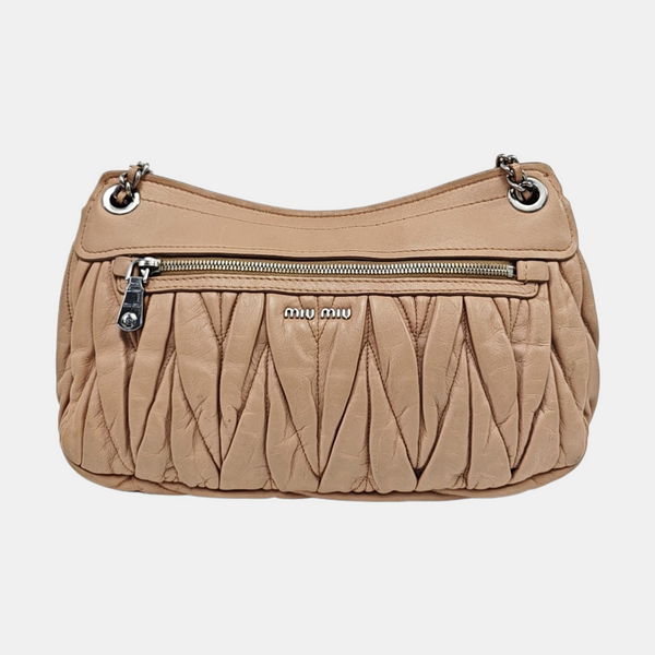 Lambskin Shoulder Bag Brown
